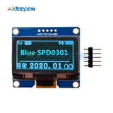 IPS 1.54 inch 5PIN PM OLED LCD Display Module Board SSD1309 Drive IC 128*64 I2C IIC Interface with Adapter White/Blue/Yellow
