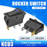 5PCS KCD3 Rocker Switch 15A/16A/20A 125V/250V ON OFF ON OFF ON 2 Position 3 Position 2Pin 3Pin Electrical Equipment Power Switch