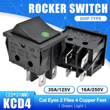 KCD4 Rocker Switch ON OFF 2 Position 4 Pins Electrical equipment With Light Power Switch 16A 250VAC/ 30A 125VAC 25*31MM