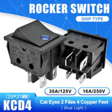 KCD4 Rocker Switch ON OFF 2 Position 4 Pins Electrical equipment With Light Power Switch 16A 250VAC/ 30A 125VAC 25*31MM