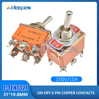 Auto Toggle Switch AC 250V 15A ON OFF ON OFF ON 2 Pin 3 Pin 4 Pin 6 Pin E TEN1021 E TEN1122/1121/1221/1321/1322 Waterproof Cap