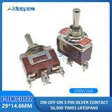 High Precision E TEN(C)1122 Toggle Switch Red 3 Pin ON OFF ON Switch Silver Contactor 50000 Times Lifespan 250V 16A 29*14.6MM