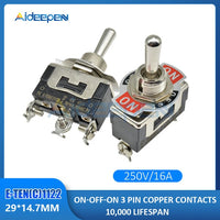 Mini Auto Toggle Switch AC 250V 16A 2/3/4/6/12 Pin ON OFF ON ON ON OFF ON 2/3 Position Copper/Silver Contact with Waterproof Cap