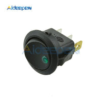 5Pcs 12V LED/Light Round Rocker ON/OFF Switch Cat Eye Switch 3 Pins with Red/Blue/Green/Yellow Led Lights for Car/Van/Dash/Boat