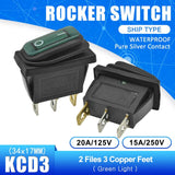 Waterproof KCD3 Rocker Switch Power Switch 2 position 3 Pins Electrical Equipment With Light Switch 15A 250VAC/20A 125VAC