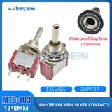 Miniature Toggle Switch ON ON ON OFF ON 2/3/6/9/12 Pin MTS 102 MTS/103/202/203/302/303/402/403/123/223 Switch with 6MM Cap