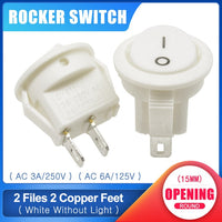 5PCS KCD1 Small Round Rocker Switch Diameter 15MM Seesaw Power Boat Switch ON OFF 2 Pin 3 Pin 3A/250V 6A/125V AC