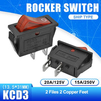 5PCS KCD3 Rocker Switch 15A/16A/20A 125V/250V ON OFF ON OFF ON 2 Position 3 Position 2Pin 3Pin Electrical Equipment Power Switch