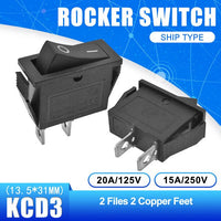 5PCS KCD3 Rocker Switch 15A/16A/20A 125V/250V ON OFF ON OFF ON 2 Position 3 Position 2Pin 3Pin Electrical Equipment Power Switch