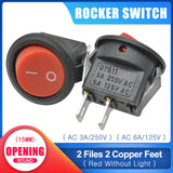 KCD1 15MM Small Round 2 Pin 3 Pin 2 Files 3A/250V 6A/125V AC Rocker Switch Seesaw Power Switch for Car Dash Dashboard Toys