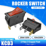 5PCS KCD3 Rocker Switch 15A/16A/20A 125V/250V ON OFF ON OFF ON 2 Position 3 Position 2Pin 3Pin Electrical Equipment Power Switch