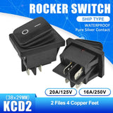 KCD2 Waterproof Rocker Switch ON OFF ON OFF ON 4PIN 6PIN Button Boat shaped Water proof Switches with Light 15A 250V