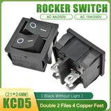 5PCS KCD5 Latching Rocker Switch 4 Pin 6 Pin ON OFF ON OFF ON 2 Position 3 Position 6A 250V Boat Power Button Switch with Light