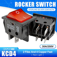 KCD4 High Current Rocker Switch Power Switch 2 position ON OFF 4 Pins 6 Pins Electrical Equipment With Light Switch 30A 250V on AliExpress