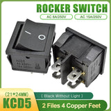 KCD5 Latching Rocker Switch 4 Pin 6 Pin ON OFF ON OFF ON 6A 250V Boat Power Switch Push Button with Light 21*24MM