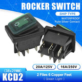 KCD2 Waterproof Rocker Switch ON OFF ON OFF ON 4PIN 6PIN Button Boat shaped Water proof Switches with Light 15A 250V