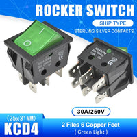 KCD4 High Current Rocker Switch Power Switch 2 position ON OFF 4 Pins 6 Pins Electrical Equipment With Light Switch 30A 250V on AliExpress