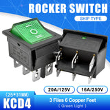 KCD4 Rocker Switch Power Switch 2 position/3 position 4 Pins 6 Pins Electrical Equipment With Light Switch 16A 250VAC/20A 125VAC