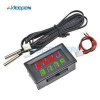 4 Digit DC4 28V Digital Thermometer w/NTC Waterproof Metal Probe Temperature Sensor Tester Car Room Indoor Red+Blue Dual Display on AliExpress