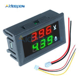 0.28" Mini Digital Voltmeter Ammeter DC 100V 10A Panel Amp Volt Voltage Current Meter Tester Blue Red Dual LED Display 3 Bit