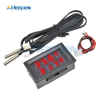 4 Digit DC4 28V Digital Thermometer w/NTC Waterproof Metal Probe Temperature Sensor Tester Car Room Indoor Red+Blue Dual Display on AliExpress