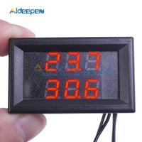 0.28'' Mini DC 4 28V Digital Thermometer with NTC Waterproof Metal Probe Temperature Sensor Tester for Indoor LED Dual Display