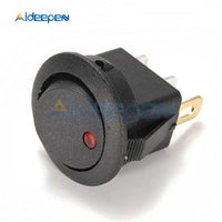 5Pcs 12V LED/Light Round Rocker ON/OFF Switch Cat Eye Switch 3 Pins with Red/Blue/Green/Yellow Led Lights for Car/Van/Dash/Boat