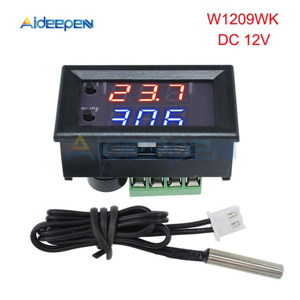 W1209 W1209WK DC 12V AC 110 220V Thermostat Temperature Control LED Di –  Aideepen