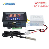 W1209 W1209WK DC 12V AC 110 220V Thermostat Temperature Control LED Digital Thermometer Thermo Switch Tester Module NTC Sensor