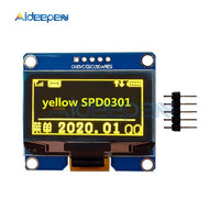 IPS 1.54 inch 5PIN PM OLED LCD Display Module Board SSD1309 Drive IC 128*64 I2C IIC Interface with Adapter White/Blue/Yellow