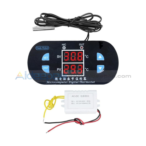 W1308 Ac 110V 220V Dc 12V 10A Digital Dual Led Thermostat Temperature Controller