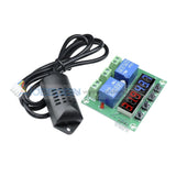 Xh-M452 Dc 12V Dual Digital Led Temperature & Humidity Control Thermostat +Probe Green Board
